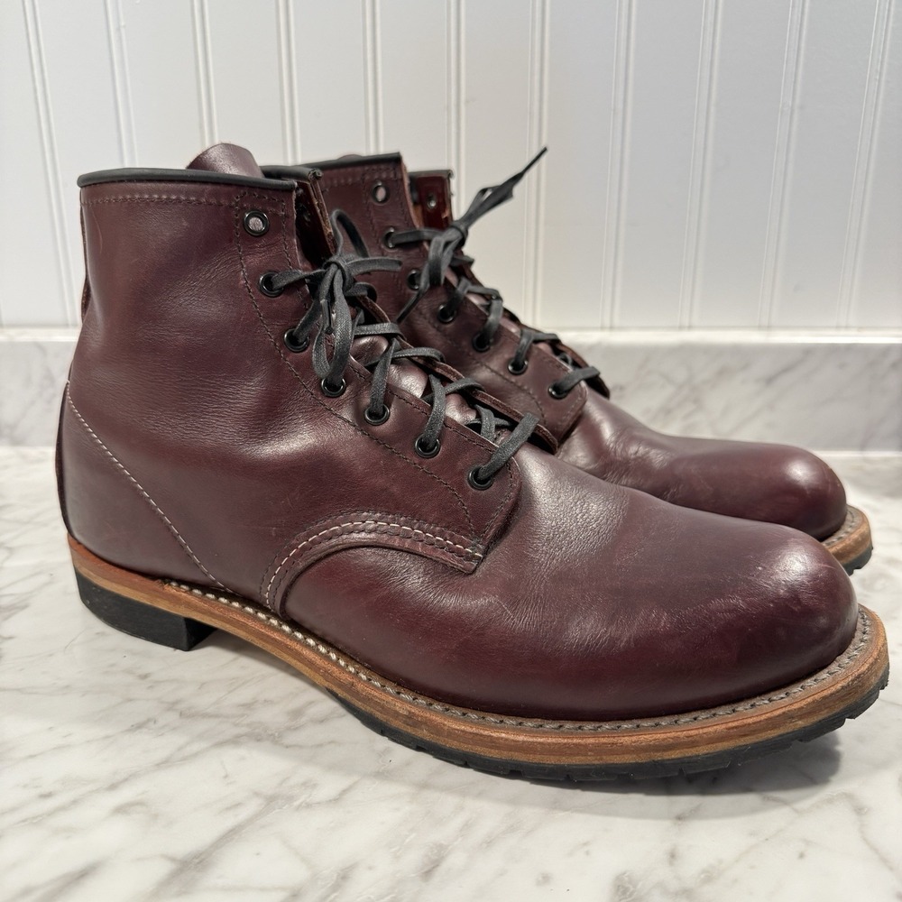 Red Wing 9011 6" Beckman Boots Black Cherry Men's 10.5D Made in USA FLAWS